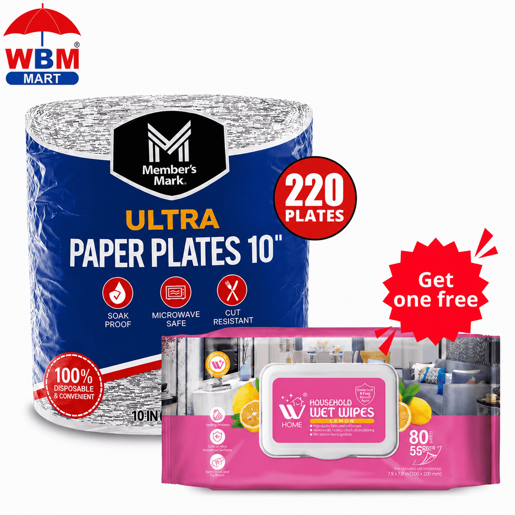 50/154/220 - Premium Paper Plates, 10 Inch Microwave-Safe, Cut Resistant, Soak-Proof, Sturdy Disposable Plates For Everyday Breakfast, Lunch, & Dinner Meals, Kitchen Decor, Kitchen Accessories, Wedding, Camping, Independence Day, Daily, Household ItemsUlt