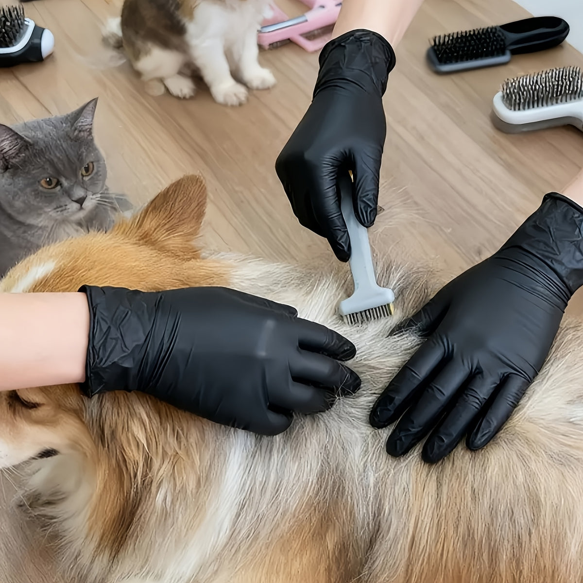 200pcs Black Nitrile Disposable Gloves - 2-box Set, And Oil-resistant, Suitable for Various Scenarios Such As Workshops, Laboratories, Cleaning, Hair Dyeing, Tattoos, And Pets