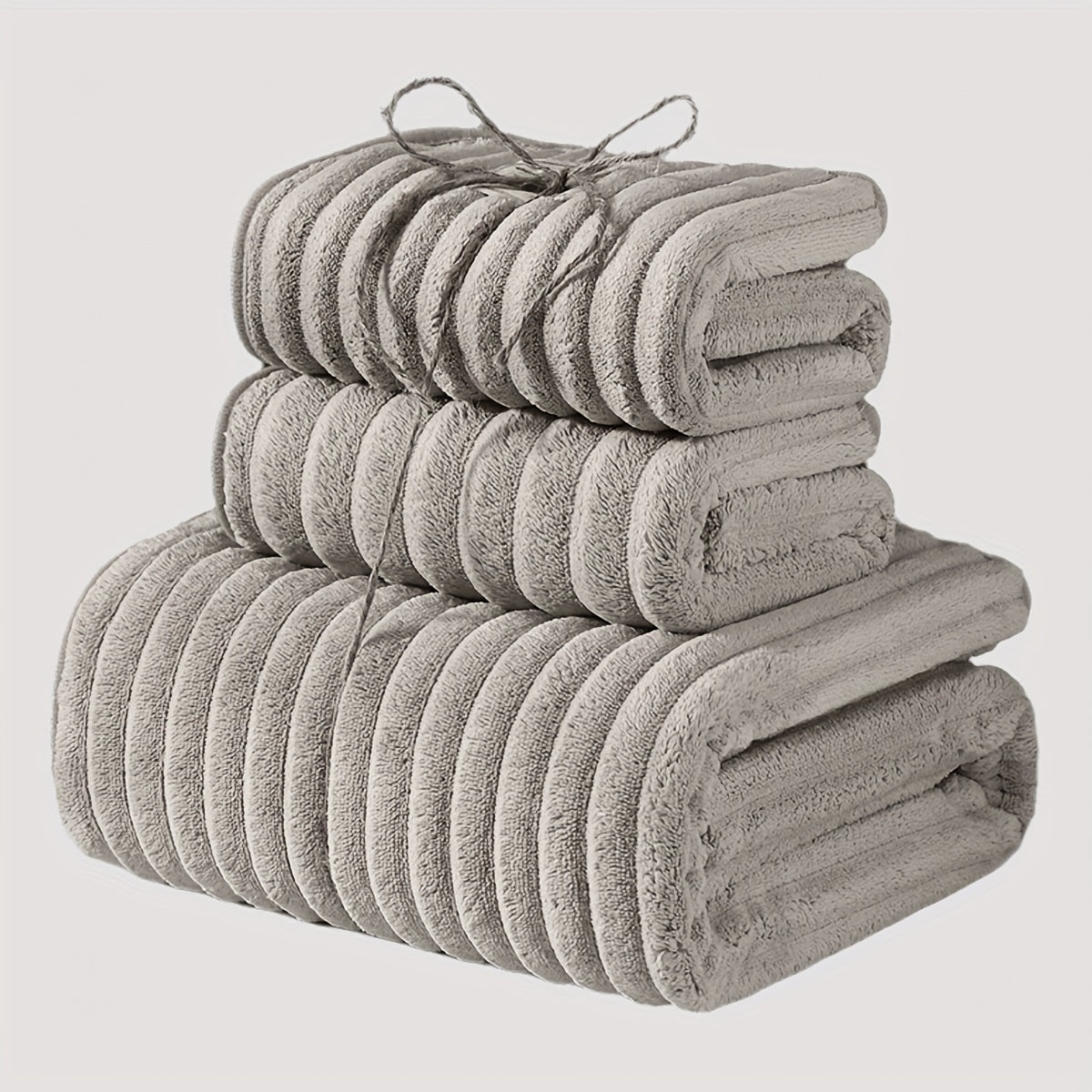 3pcs Bath Towel Set, 2pcs Hand Towels And 1pc Large Bath Towel, Towel, Bathroom Supplies, Large Bath Towel, Absorbent Bath Towel, Hand Towel, Kitchen Towel, Sports Sweat Towel And Bath Towel, Gym Additions, Coral Fleece Material Soft And Thickened