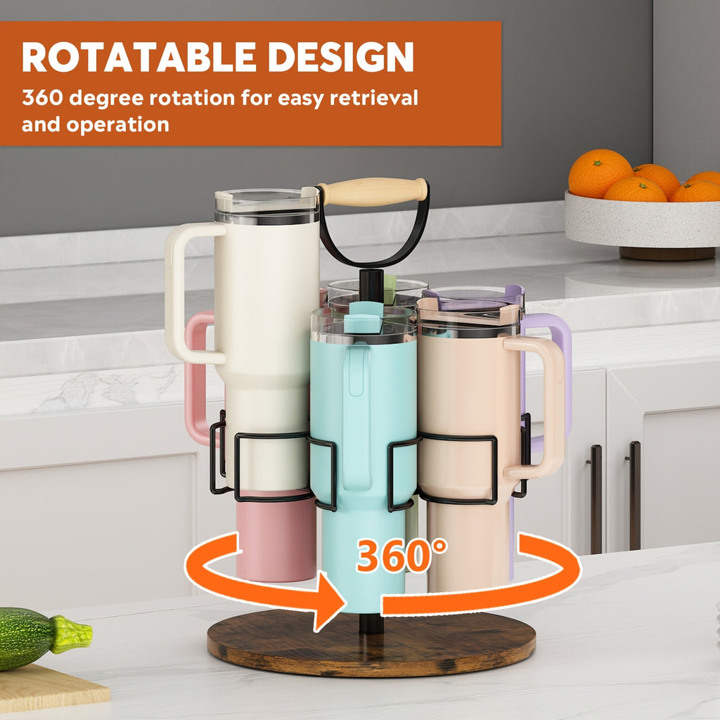Rotatable Cup Holder, Water Bottle Organizer for Tumbler with Handle, Kitchen Organizers And Storage for Cup Additions, Organizer for Cups