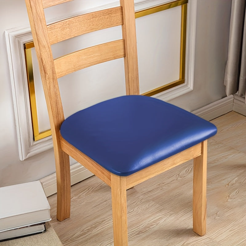 4/6pcs 100% Waterproof PU Dining Chair Slipcovers - Removable Upholstered Chair Cushion Cover For Dining Room, Kitchen, Hotel, And Home Decor