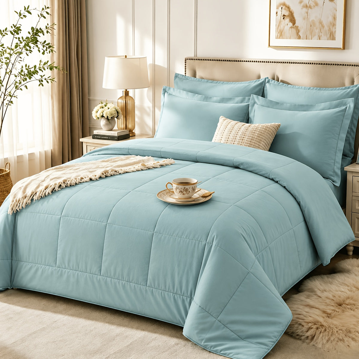 2/3pcs Summer Comforter-Double-Sided Tech Fabric, Large & Extra-Large Bed Bedding Sets, Lightweight Comforter-Soft Breathable For Hot Sleepers&Night Sweats-Elegant Bedroom For Couples & Solo Users, 1Comforter, 1/2Pillowcase, Random Color