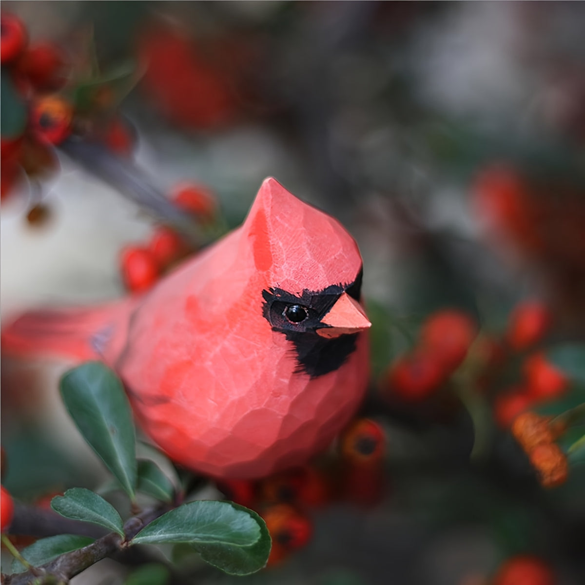 2pcs Cardinal Statues Handmade Wood Carving Painted Bird Statues, Various Bird Home Decorations, Best Gifts for Bird Lovers, Suitable for Birthdays, Christmas Gifts for Family And Friends