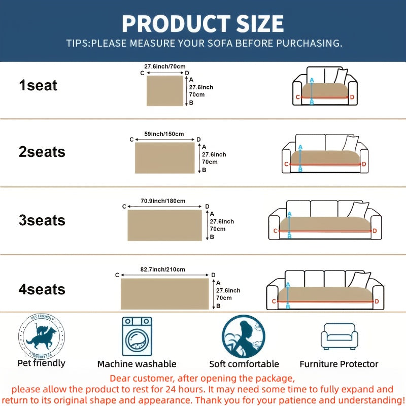 Modern Luxury Faux Non-Slip Sofa Pad, Bohemian Plush Slipcover, Non-slip, All Season, Easy Care, Machine Washable, Pet Friendly, Soft And Comfortable - Perfect for Living Rooms, Bedrooms, Office Home Decor