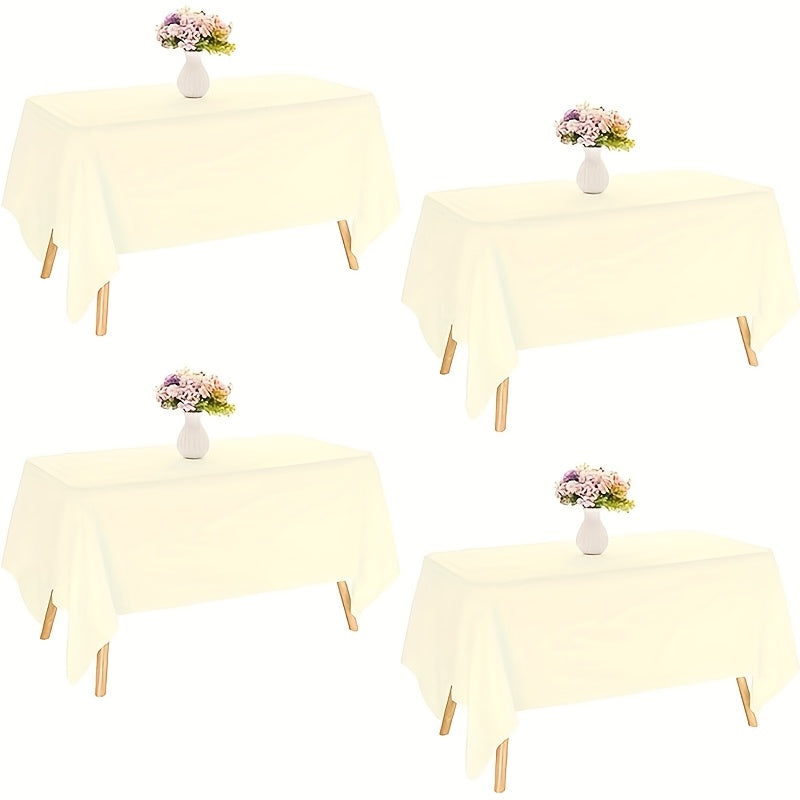 6 Pack Disposable Plastic Tablecloths 54"x72" - Vibrant Solid Colors for Indoor/ Outdoor Parties, Weddings, Birthdays, Christmas, Anniversaries & Gender Reveals - Durable Machine-Made Buffet Table Coverings, Disposable Table Cloth, Party Table