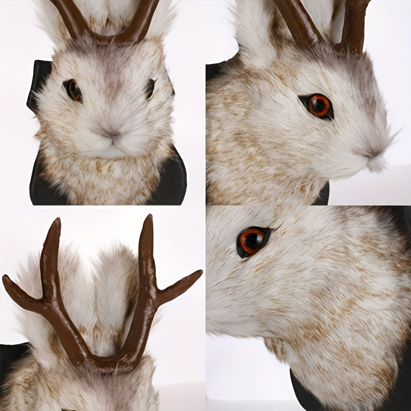 Decor Deer Head Animal Wall Mount, Taxidermy Mount Whimsical Deer Head Hanging Wall Art for Home Wall Decoration