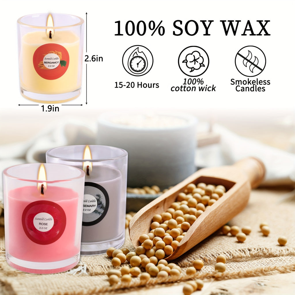 Halloween 20 Pack Strong Scented Soy Wax Candles in Glass Jars - 10 Aromas (Lavender, Vanilla, Jasmine) with Decorative Dried Flower Labels, Individually Wrapped Gift Set for Birthdays, Christmas, Valentine’s Day, Weddings & Decor (Rain)