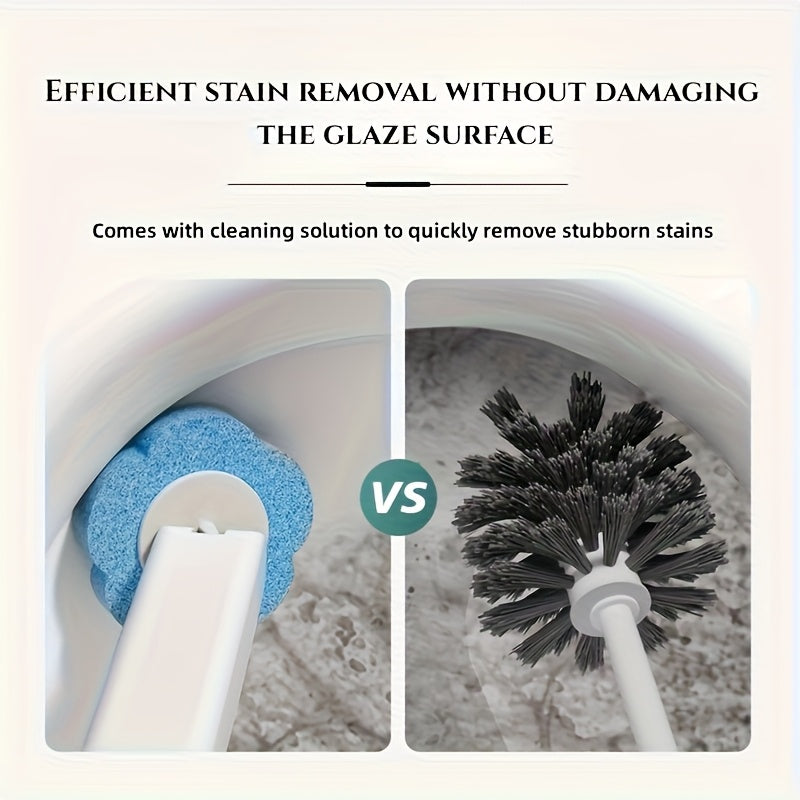 7pcs Set/19pcs Set Disposable Bathroom Toilet Cleaning Brush Set, with Stand And Replacement Head, Beautiful Design, Easy to Install, Fixed Position, Enjoy A Convenient And Efficient Cleaning Experience