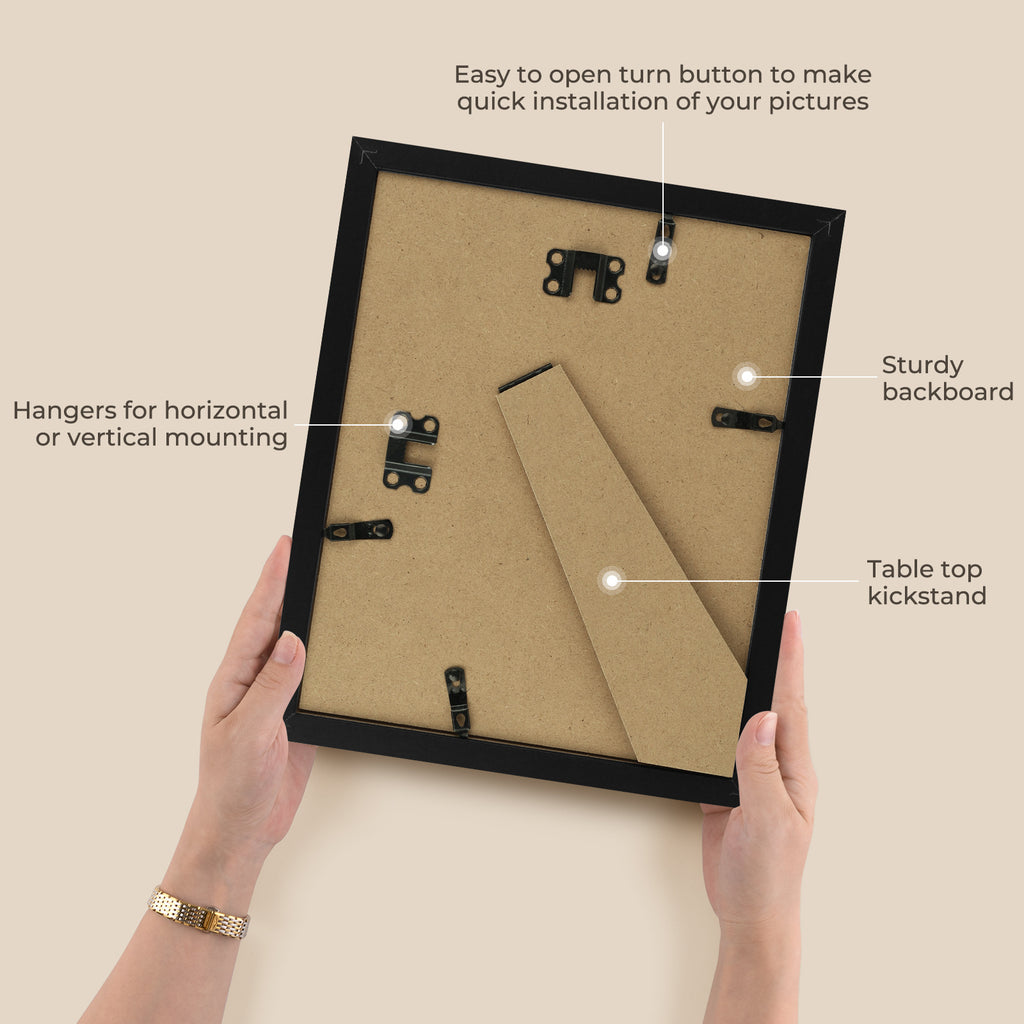 3 Pack 6x8/8x10/9x12/11x14/16x20 Picture Frames Set with Mat or without Mat, Engineered Wood Photo Frames with Plexiglass, for Wall or Tabletop Display - Gallery Wall Frames, Office Home Decor,Poster Frames