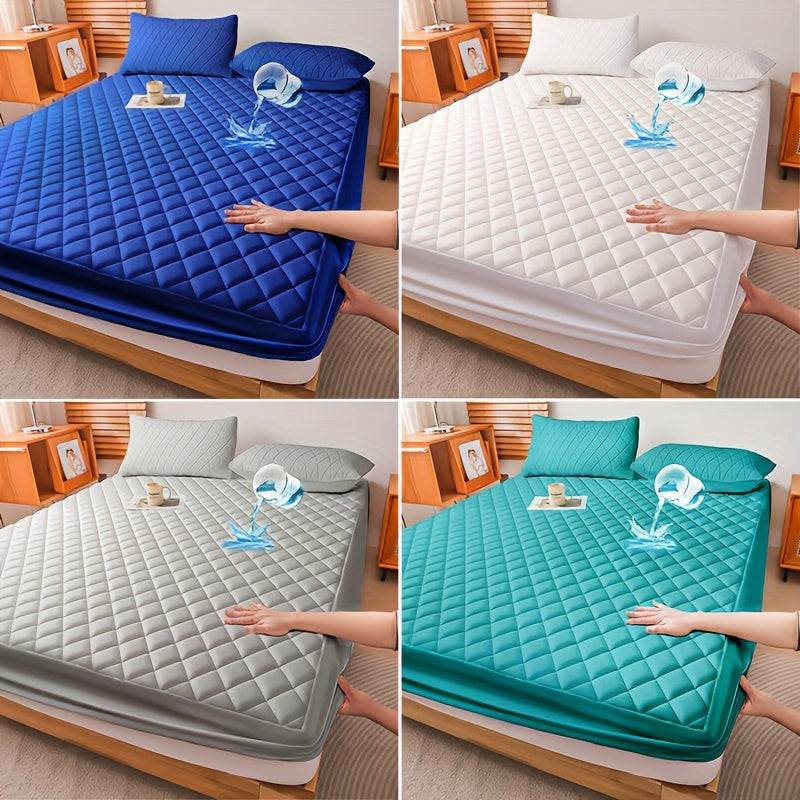 1pc Modern Waterproof Non-Slip Kids & Children Mattress Protector, Solid Color Quilted Bed Cover with 9-15 Inches Deep Pocket, Effective Barrier & Breathable Bedding, Ideal for Bedroom, Guest Room And Hotel, Available In Random Colors(No Pillowcases)