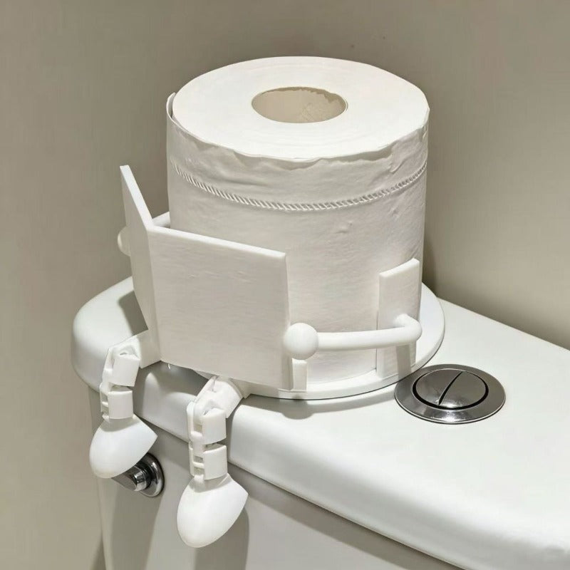 Playful Book-Loving Toilet Paper Holder, Available in Black And White, a Fun Bathroom Decoration Ideal for Holiday Gifting