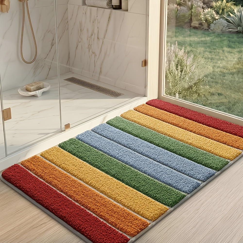 GTNSHUAI Extra Thick Luxury Chenille Bathroom Rug, Non-Slip Absorbent Bath Mat
