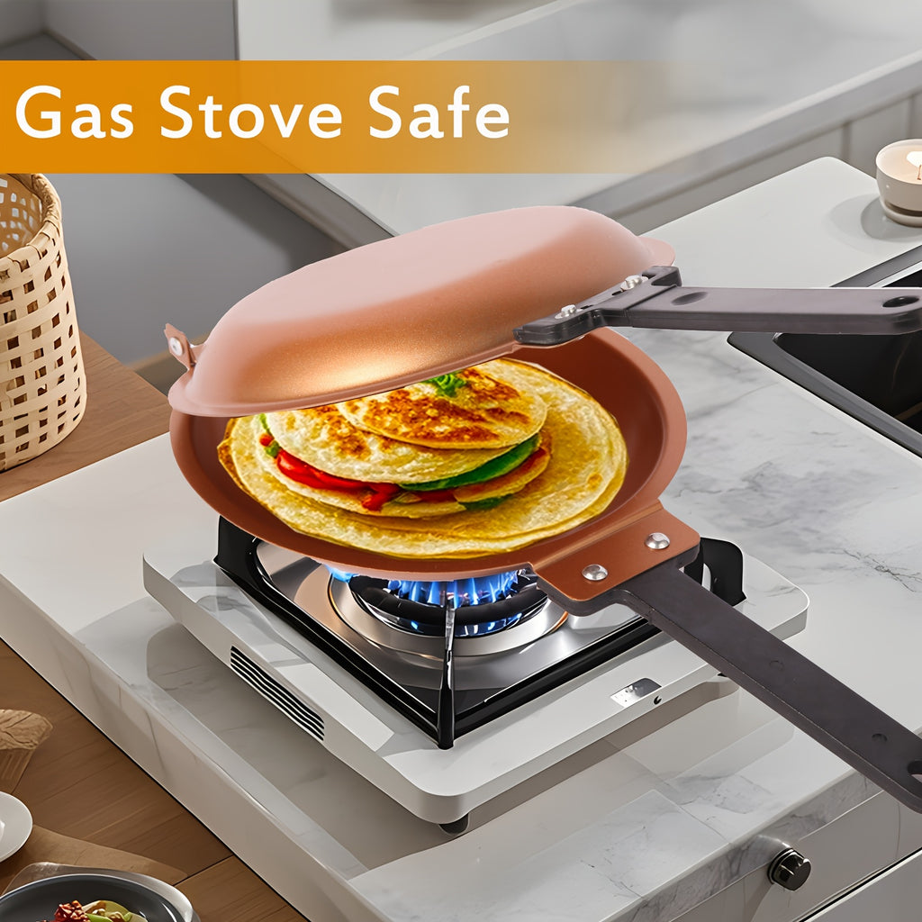 Double-Sided Pan, Pancake Pan, Omelette Pan, The Perfect Pancake Maker - Nonstick Iron Easy To Flip Pan, Frying Pan For Fluffy Pancakes, Omelets, Frittatas & More, Dishwasher Safe Large, A Must-have At Home