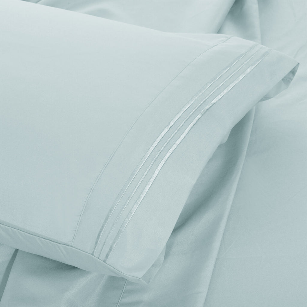 Lux Decor 6 Pieces Solid Bed Sheets Set - Modern Soft Comfortable Bedding Set, Hotel Luxury Skin Friendly Cooling Sheets & Embroidered Pillowcases Without Filler - All Seasons Bed Sheet with 16 Inches deep Pocket, Breathable Skin Friendly & Cooling Sheets