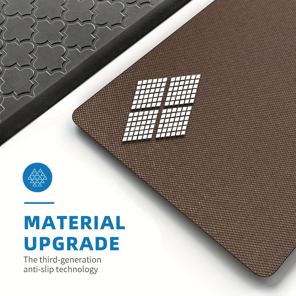 Kitchen Mat- Anti Fatigue Mats for Kitchen Floor- Non Slip Cushioned Rugs for Standing, Kitchen, Floor, Office, Sink, Laundry Room, Black