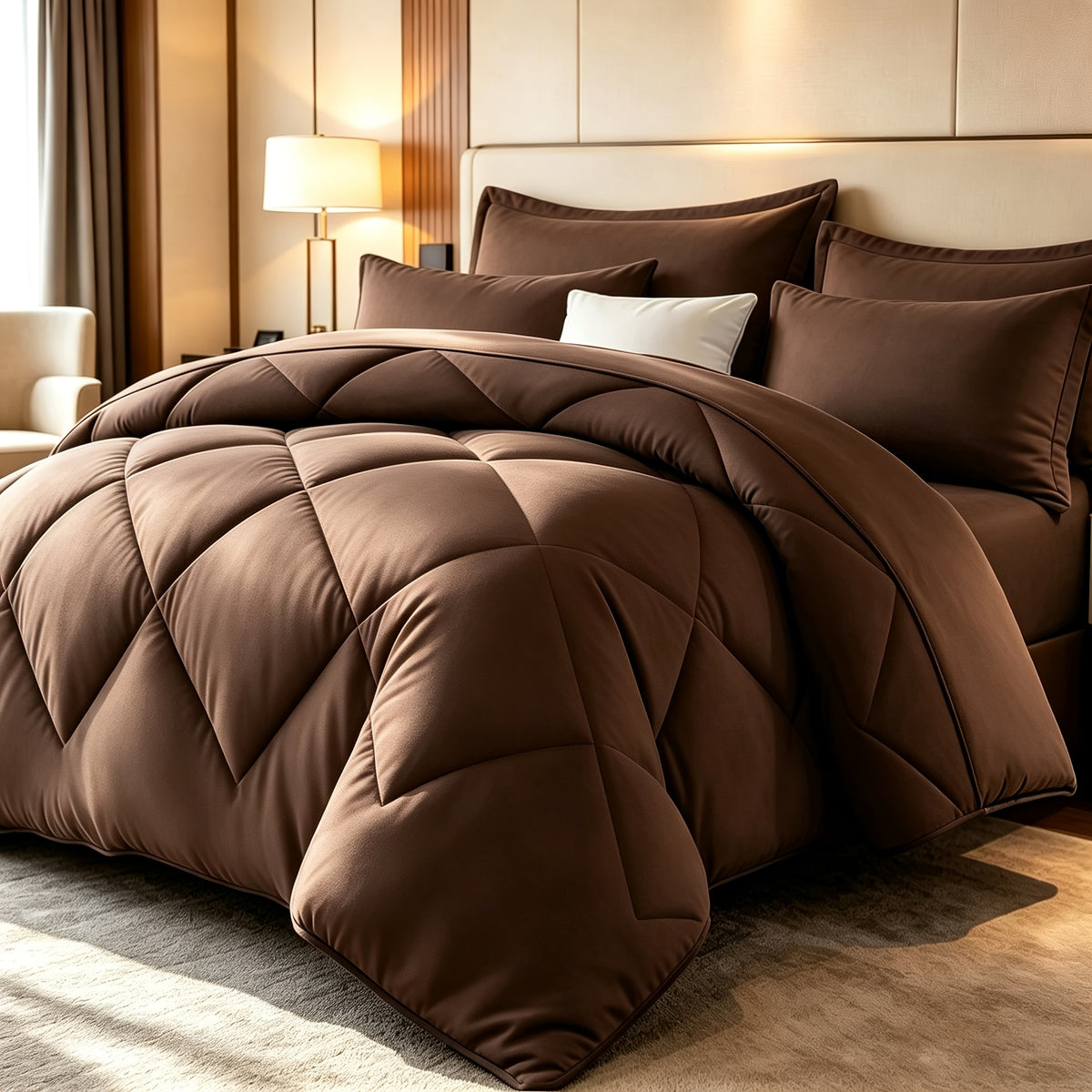 2/3pcs Solid Color Diamond Pattern Large And Extra-Large Bed Set Soft Comfortable And Lightweight Fabric Breathable Quilt Easy to Care Equipped with Quilts And Pillowcases Luxurious Quality And Ideal Gift, Random Color