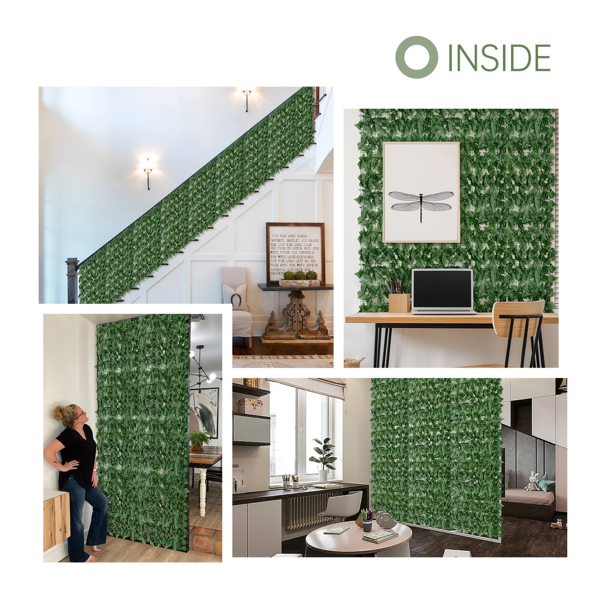60X120in Artificial Ivy Privacy Fence Screen: Realistic UV-Anti Faux Ivy Hedge Panel, Indoor And Outdoor Decor for Patio, Garden, Balcony, And Fence Cover