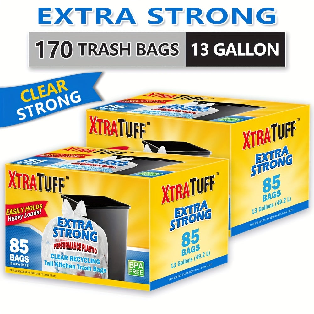 44/62/85/104/130/170/180/360 Bags 13 Gallon Boxed Expandable Heavy-Duty Plastic Multipurpose Disposable Garbage Bags-Super Strong, Leak-Resistant, Odor-Proof For Bedroom, Kitchen, Living Room, Outdoor, Toilet Use Trash Bag - Convenient Sanitary