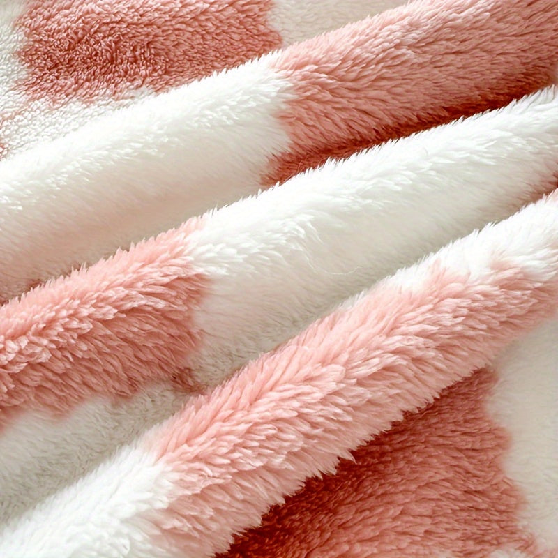 Double-sided Velvet Plaid Black And White Goods Pink And White, Super Soft And Comfortable Panda Velvet, Travel Blanket Suitable for Home Bedroom Sofa Blanket Can Be Machine Washed