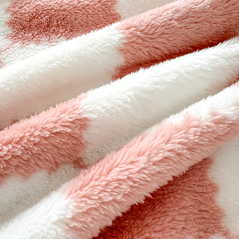 Double-sided Velvet Plaid Black And White Goods Pink And White, Super Soft And Comfortable Panda Velvet, Travel Blanket Suitable for Home Bedroom Sofa Blanket Can Be Machine Washed