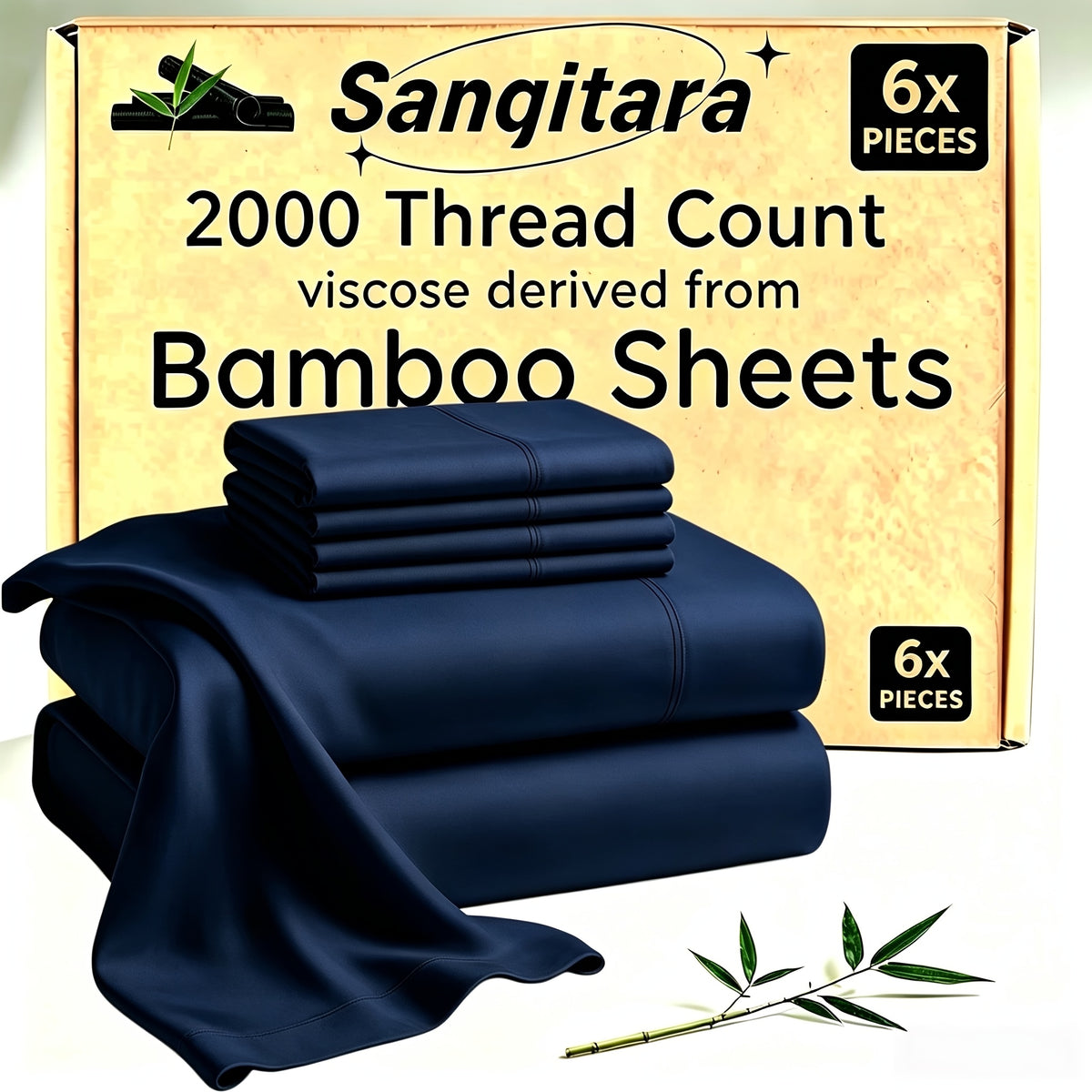 Extra Deep Pocket 10%Bamboo Fiber Bed Sheet Set - Breathable Bed Sheet - Luxury Hotel Bed Sheet Set - Soft, Wrinkle-Resistant, And Comfortable - Easily Fits Extra Deep Mattresses. Includes Pillowcases, Flat Sheet, And Fitted Sheet