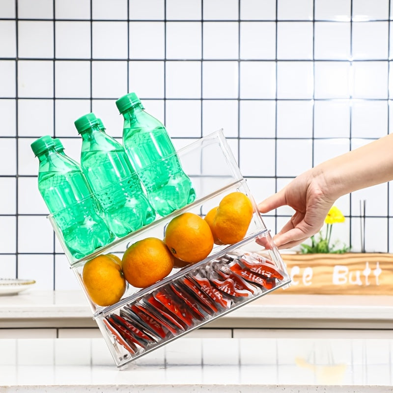 6pcs Of 1 Set, Refrigerator Organizer Bins, Food Storage Bins for Fridge, Freezer, Kitchen Cabinet, Pantry Organization, Fridge Organizer, for Kitchen, Bathroom And Bedroom, 10" Long, Transparent, Home Supplies Eid Al-Adha Mubarak