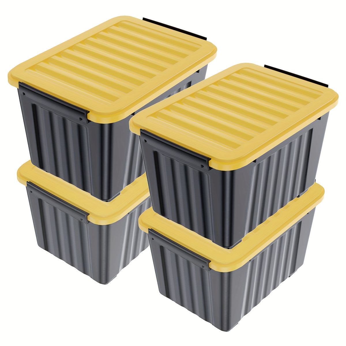 4/6 Pack of Storage Boxes with Lids And Wheels, 72 And 97 Quarts Capacity, Ideal for Storing Various Household Items, Stackable, Available in Three Colors