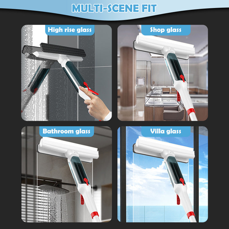 3-in-1 Glass Cleaning Kit: Spray, Wash & Squeegee - Perfect for High Windows, Shower Doors & Car Windshields - Essential Home Cleaning Tool - for All Homeowners - Suitable for Everyday Cleaning