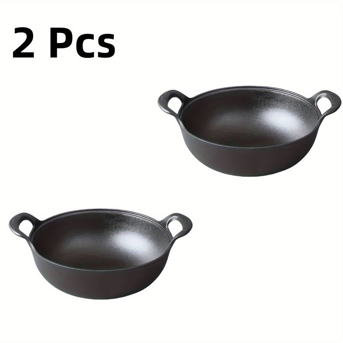 1/2pcs 20cm/7.87in Heavy-Duty Cast Iron Skillet with 2 Handles, Non-Stick, And Without Lid, Even Heat Distribution, Durable, for Home, Restaurant, Outdoor BBQ, Camping, Oven & Stovetop Use, Grilling Steaks & Baking, Versatile, Bbq Essentials