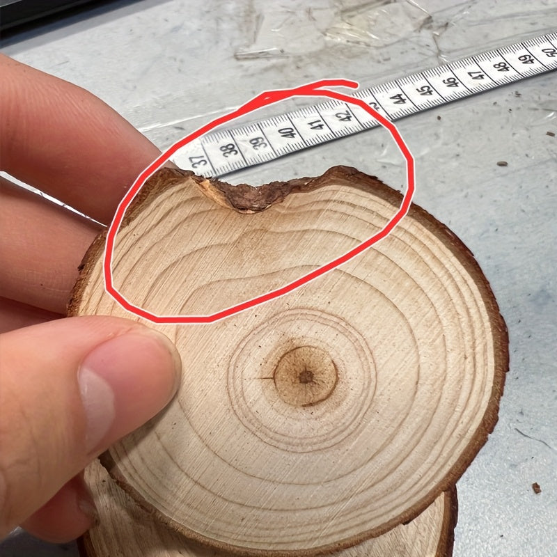 28pcs Wooden Coasters Natural Tree Bark Log Slices (2.7-3.5 Inches) | Unpolished Wood Slices Handicraft Art Supplies/ Christmas Decoration Materials/ Woodworking Tool Additions