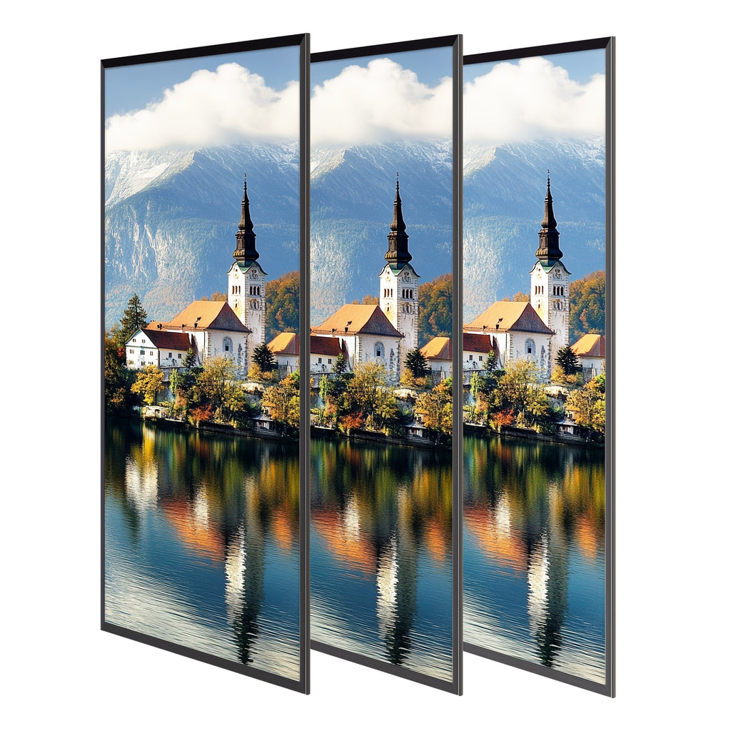 3 Pack 18x24 Black Picture Frame - Scratch-Proof Slide-In Frame with Horizontal/Vertical Wall or Tabletop Mount, Lightweight Plastic Poster Frames Suitable for Photos, Artwork, Movie Posters - Ideal Gift for, Office, Gallery