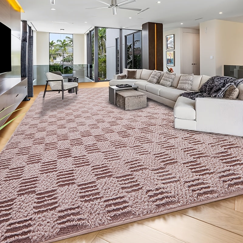 8x10 Feet Luxury Plush Large Rug For Living Room, Fuzzy Plush Large Area Rug, Fluffy Modern Non Slip Soft Furry Carpet For Bedroom Study Room Teens Dorm Home Decor Christmas Gift