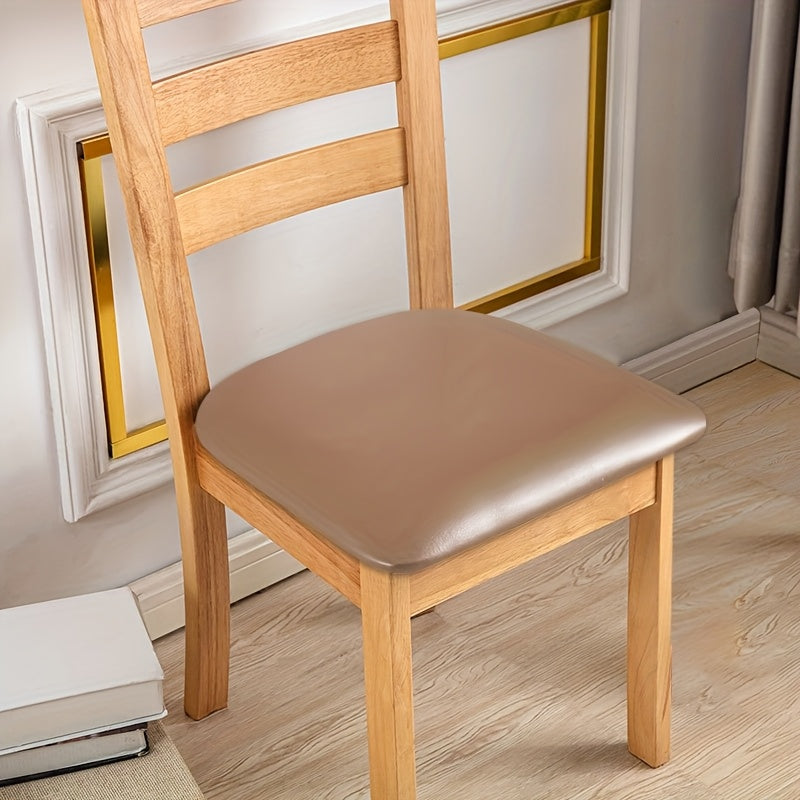 4/6pcs 100% Waterproof PU Dining Chair Slipcovers - Removable Upholstered Chair Cushion Cover For Dining Room, Kitchen, Hotel, And Home Decor