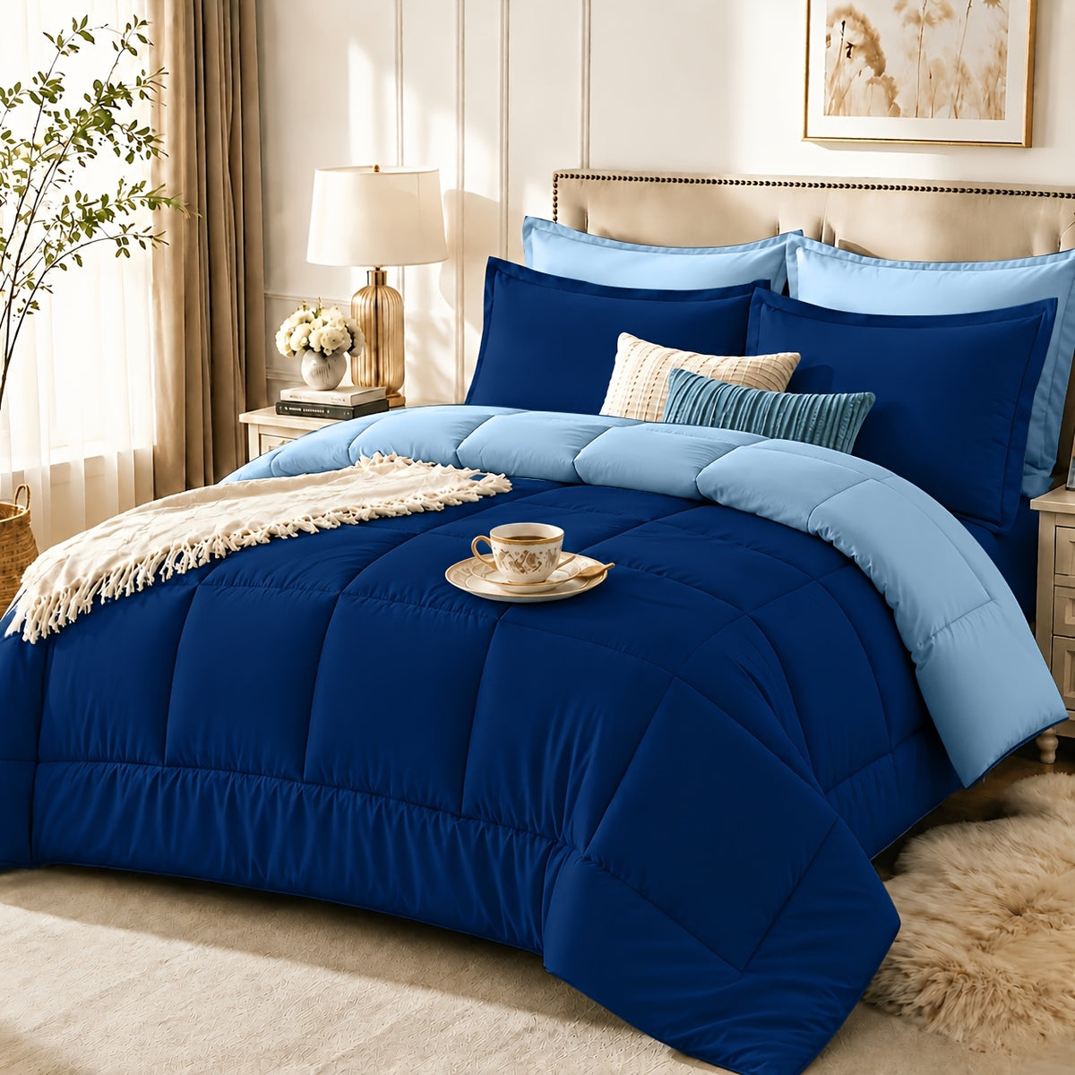 2/3pcs Summer Comforter-Double-Sided Tech Fabric, Large & Extra-Large Bed Bedding Sets, Lightweight Comforter-Soft Breathable For Hot Sleepers&Night Sweats-Elegant Bedroom For Couples & Solo Users, 1Comforter, 1/2Pillowcase, Random Color