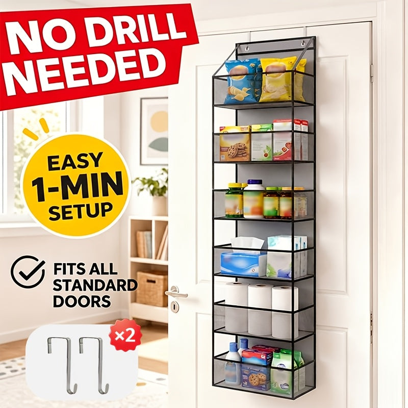 4/ 6 Layer Hanging Storage Bag - Foldable, Non-Woven, White/ Grey/ Black, Window Design, for Bedroom/ Bathroom/ Office, Space Saving