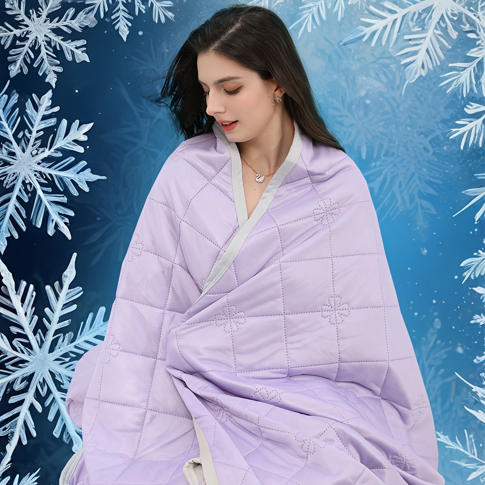 1pc Cooling Blanket, Hot Sleeper Extra Large 108*90 Inches Summer Cooling Blanket, Lightweight Air-cooled Comforter, Adult Heat Absorption Soft And Breathable Smooth Air Conditioner By Cool Breathable Moisture Absorption And Perspirat