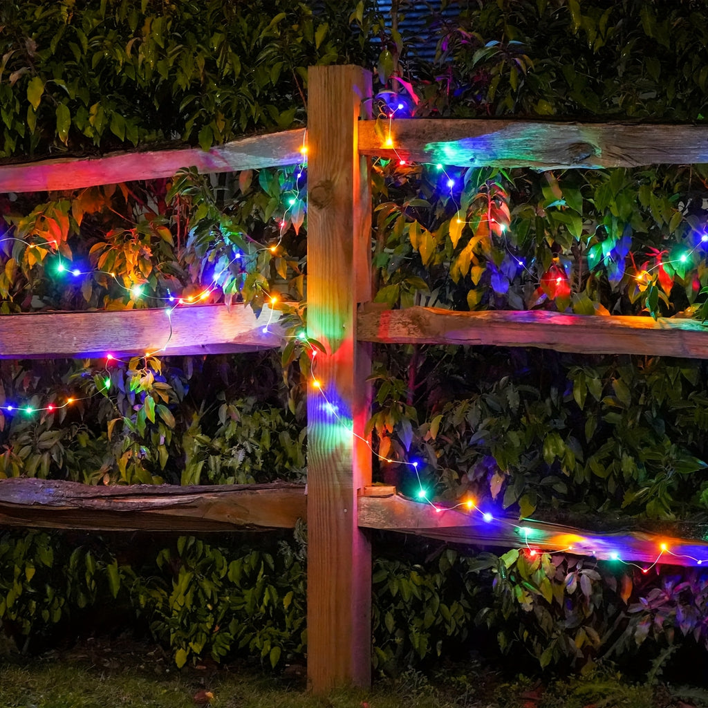 LED Christmas String Lights, Green Wire with 8 Modes, Memory and Timer in Warm, White or Multicolor Options for Indoor and Outdoor Holiday Decor