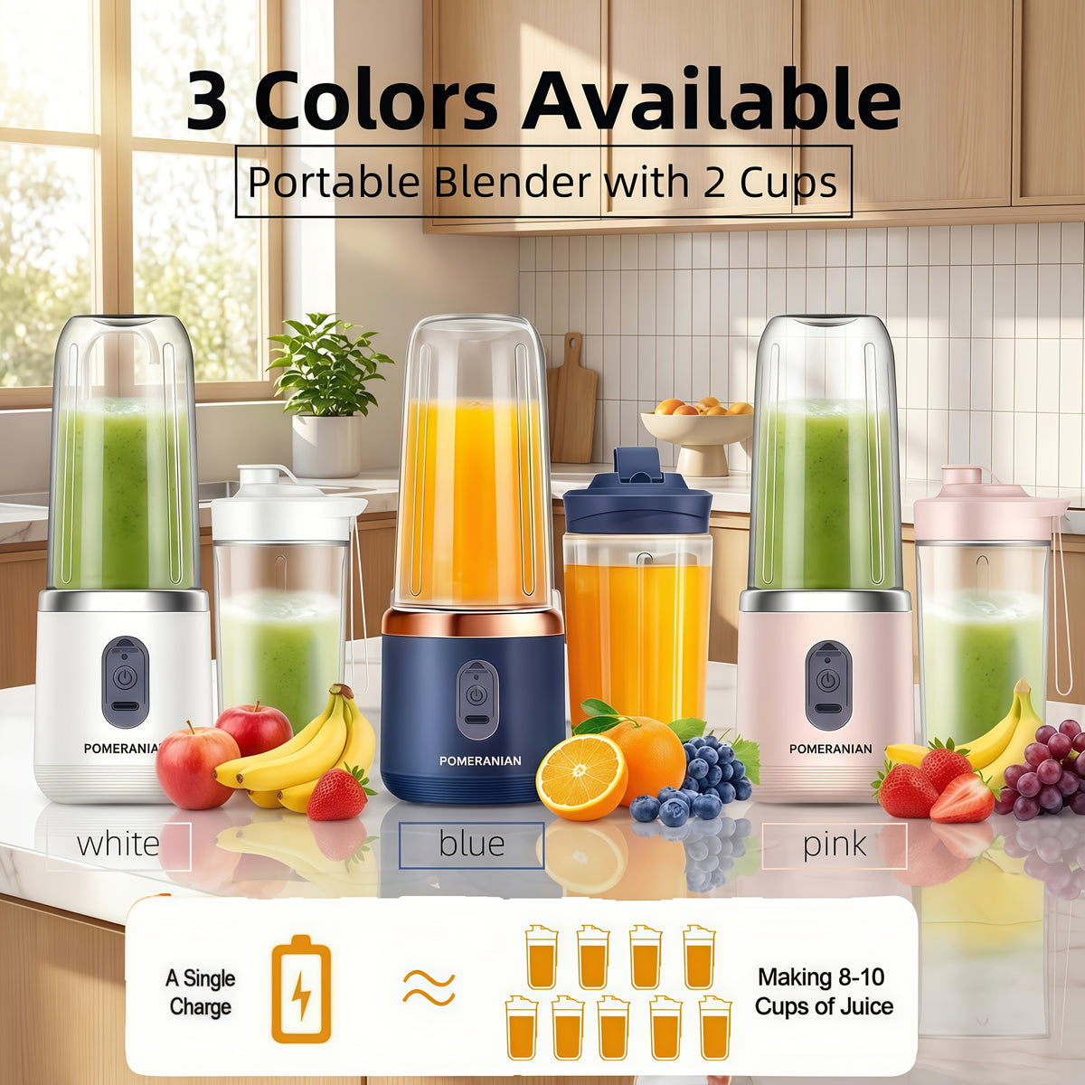 Portable Double Cup Fruit And Vegetable Juicer, Made of Food Grade ABS, with a Capacity of 1500Mah Rechargeable Battery, Gift Box, Multifunctional Juicer, Kitchen Supplies, Essential for Summer Fruit Juicing