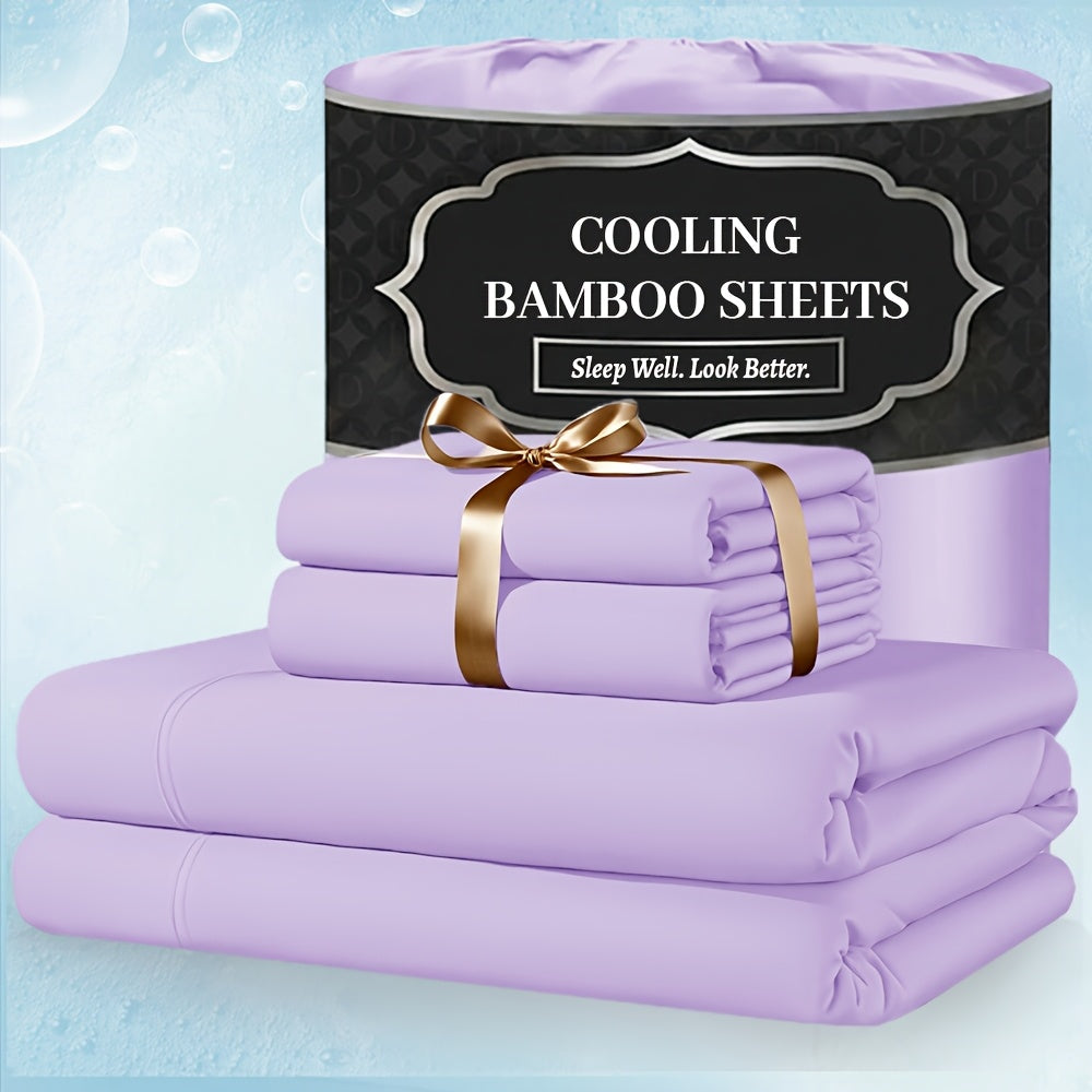 For Extra Deep Pocket Queen Size Sheets - 3/4pcs Breathable And Cooling Bamboo Bed Sheet Set, Luxury, Soft Wrinkle-Free for Extra Deep Mattresses, Room Decor, Kids Sheet And Pillowcase Sets