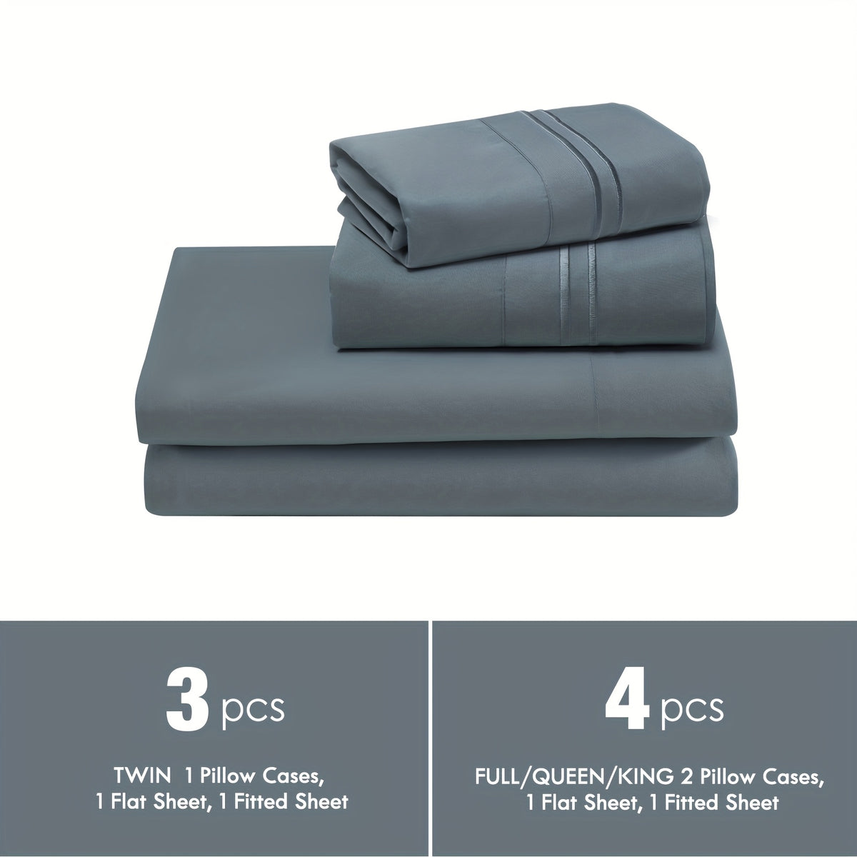 ClevaHome Light Luxury Breathable Sheet Set - 3/4pcs Deep Pockets Cooling Soft Bedding, Fade-Resistant Deep Pockets, All-Season Comfort, Ideal for Dorms, Guest Rooms Everyday Use Twin Full Queen King Sheet