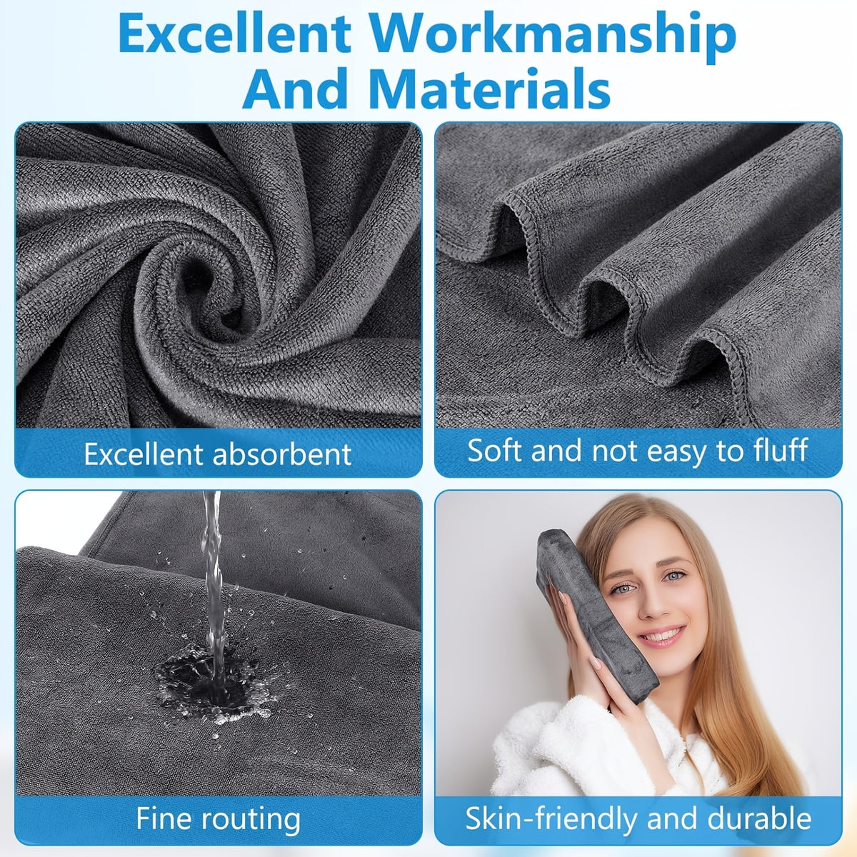 4pcs Extra-Large Bath Towels 31 X 62 Inches - Quick-Dry, Super Absorbent And Skin-Friendly, Plush Yet Lightweight, 285 GSM - Perfect for Bathroom