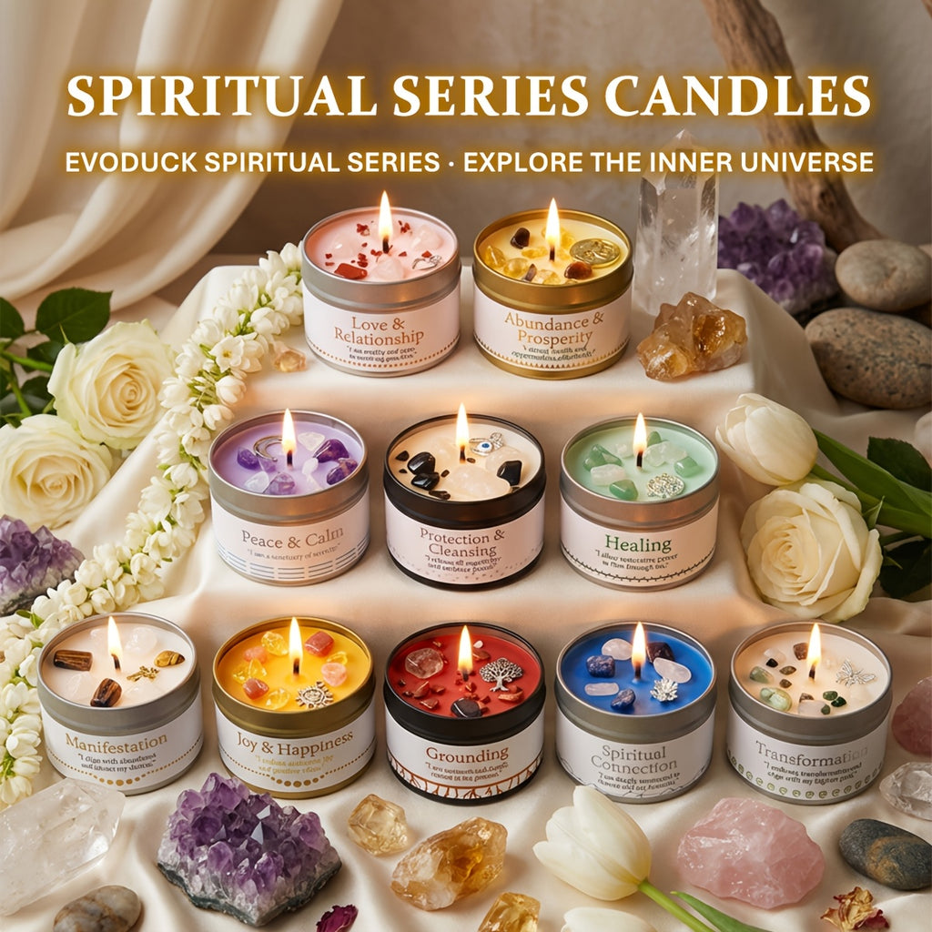 EVODUCK 2pcs/1pc Law Of Attraction Protection Manifestation Candle | Sage Each 3oz/total 6oz Scented Soy Wax Candle With Golden Crystal | For Focus, Meditation, Yoga & Reading | Christmas, New Year, Birthday Gift For Women