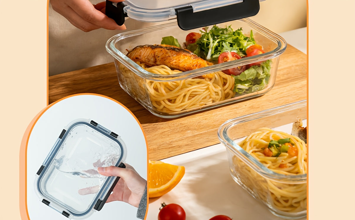 12pcs Thickened Glass Food Storage Containers with Lids Meal Prep Pantry Kitchen Storage Containers for Lunch Leak-Proof Airtight Glass Lunch Bento Boxes for Microwave Oven Freezer And Dishwasher