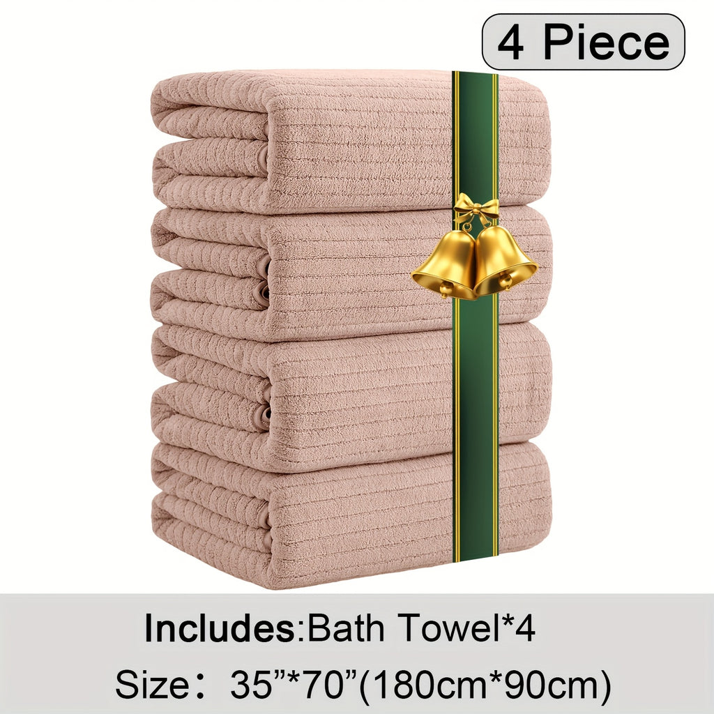 Oversized Bath Towels Set, Extra Large Towel Microfiber Soft XL Bath Sheet Super Absorbent Bathroom Towels Set Quick Dry Plus Size Shower Towels for Family Hotel, Wash Cloths