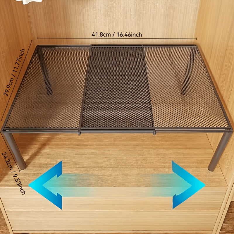 Heavy-duty Adjustable And Expandable Wardrobe Storage Rack-space-saving Stackable Metal Storage Rack, Polished Treatment, Kitchen, Bedroom, Desk Storage Rack, Storage Rack, Sundry Rack, Storage Rack, Kitchen Rack, Kitchen Storage Rack