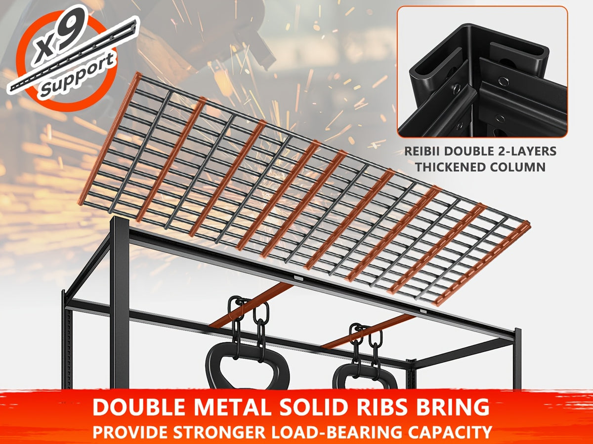 3000LBS Garage Shelving Adjustable 5 Tier Metal Shelving Unit for Storage 60" W Heavy Duty Storage Shelves Rack Garage Storage Shelves Industrial Shelf Utility Rack, Black, 60.1" W X 24.1" D X 72.1, Utility Shelves