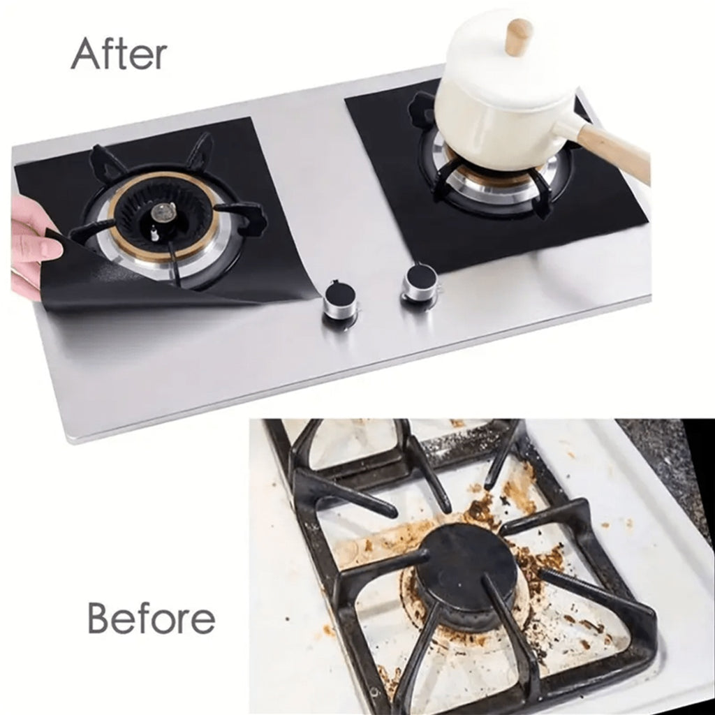 12pcs Teflon Gas Stove Protective Cover, 0.12mm Thick, Reusable, Non-stick, Quick Clean Kitchen/cooking Liner Kitchen Supplies Home Kitchen Supplies Outdoor Cooking Tool Protective Cover, Barbecue Mat