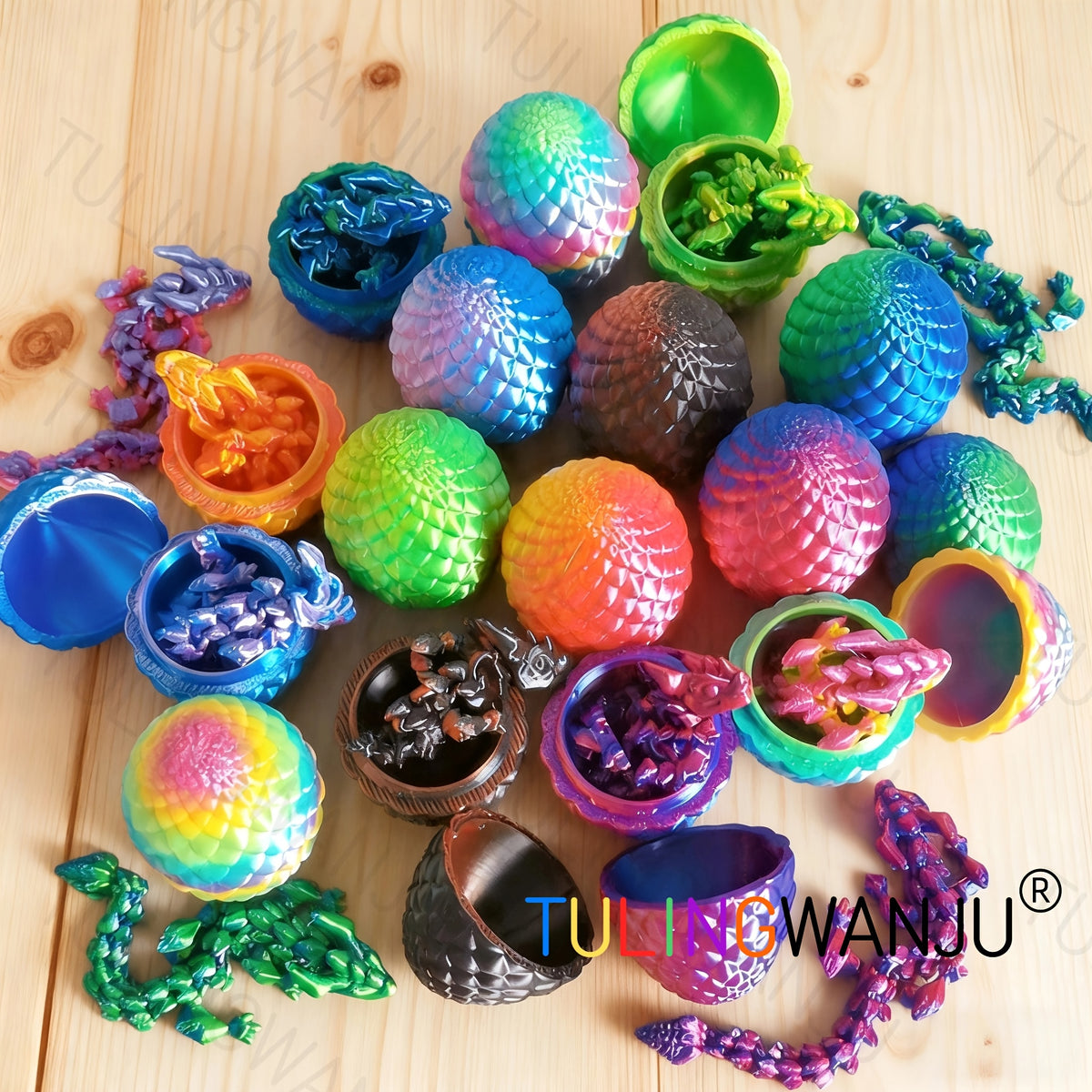 40pcs/20 Sets/Dragon Egg Set Decorative Sculpture (Including 20 Dragons And 20 Dragon Eggs), with a Dragon Body of 4.92 Inches And a Dragon Egg of 2.2 Inches, Suitable for Home Decoration, Holiday Celebrations, Gatherings, Offices, And Living Rooms