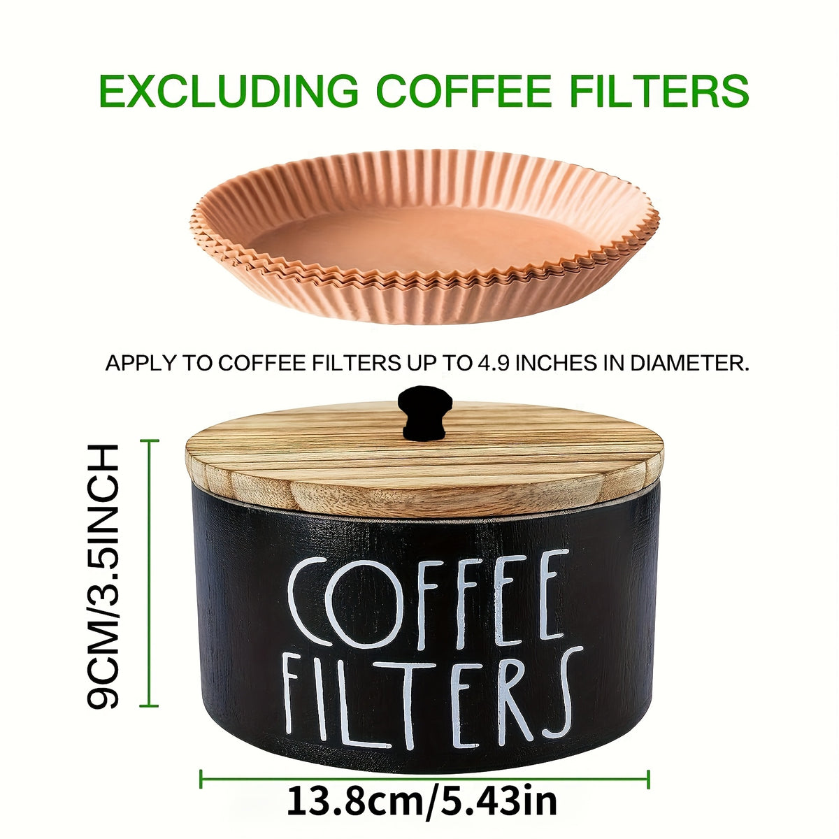 1pc Rustic Wooden Coffee Filter Holder with Lid - Durable and Easy-to-clean Filter and Accessory Storage Container for Kitchen Countertop Decor, Decorative Box