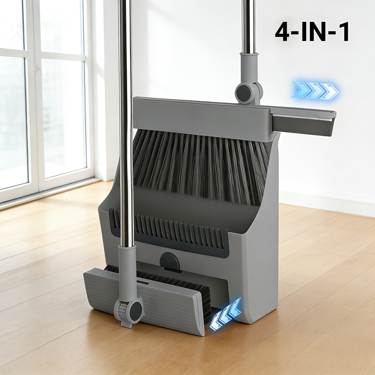 2-In-1/3-In-1/4-In-1 Broom with Dustpan Combo Set, Non-Stick Hair Cleaning for Hard Floors, Long Handle Sweeping for Living Room, Bedroom, Bathroom, Durable, Easy Storage, Rotatable, Foldable, Efficient Cleaning, Flexible Design, Fast Dust Removal